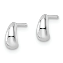 Load image into Gallery viewer, Sterling Silver Rhodium-plated Polished Hoop Post Earrings
