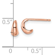 Load image into Gallery viewer, Sterling Silver Polished Rose-tone Hoop Post Earrings
