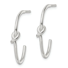 Load image into Gallery viewer, Sterling Silver Polished Knot Post Hoop Earrings
