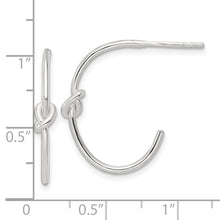 Load image into Gallery viewer, Sterling Silver Polished Knot Post Hoop Earrings
