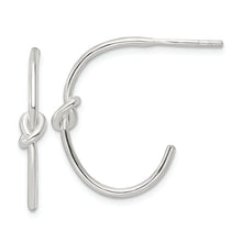 Load image into Gallery viewer, Sterling Silver Polished Knot Post Hoop Earrings
