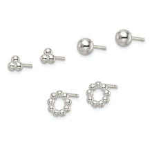 Load image into Gallery viewer, Sterling Silver Beaded and Stud Post Earring Set
