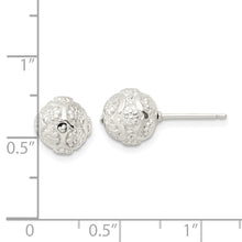 Load image into Gallery viewer, Sterling Silver Polished Floral Ball Post Earrings
