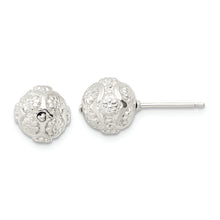 Load image into Gallery viewer, Sterling Silver Polished Floral Ball Post Earrings
