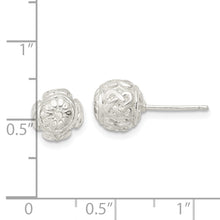 Load image into Gallery viewer, Sterling Silver Polished Flower &amp; Knot Ball Post Earrings
