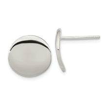 Load image into Gallery viewer, Sterling Silver Polished 12mm Flat Circle Post Earrings

