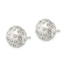 Load image into Gallery viewer, Sterling Silver Satin Crystal Ball Post Earrings
