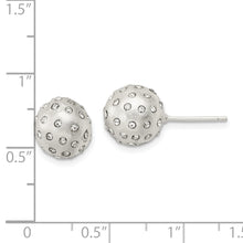 Load image into Gallery viewer, Sterling Silver Satin Crystal Ball Post Earrings
