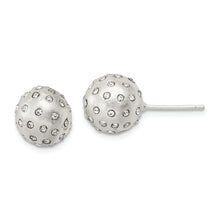 Load image into Gallery viewer, Sterling Silver Satin Crystal Ball Post Earrings
