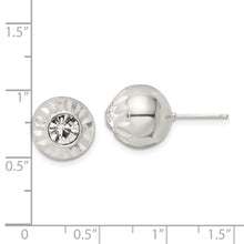 Load image into Gallery viewer, Sterling Silver Polished D/C Crystal Ball Post Earrings
