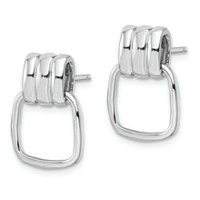 Load image into Gallery viewer, Sterling Silver Rhodium-plated Polished Post Dangle Earrings
