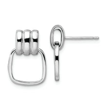 Load image into Gallery viewer, Sterling Silver Rhodium-plated Polished Post Dangle Earrings
