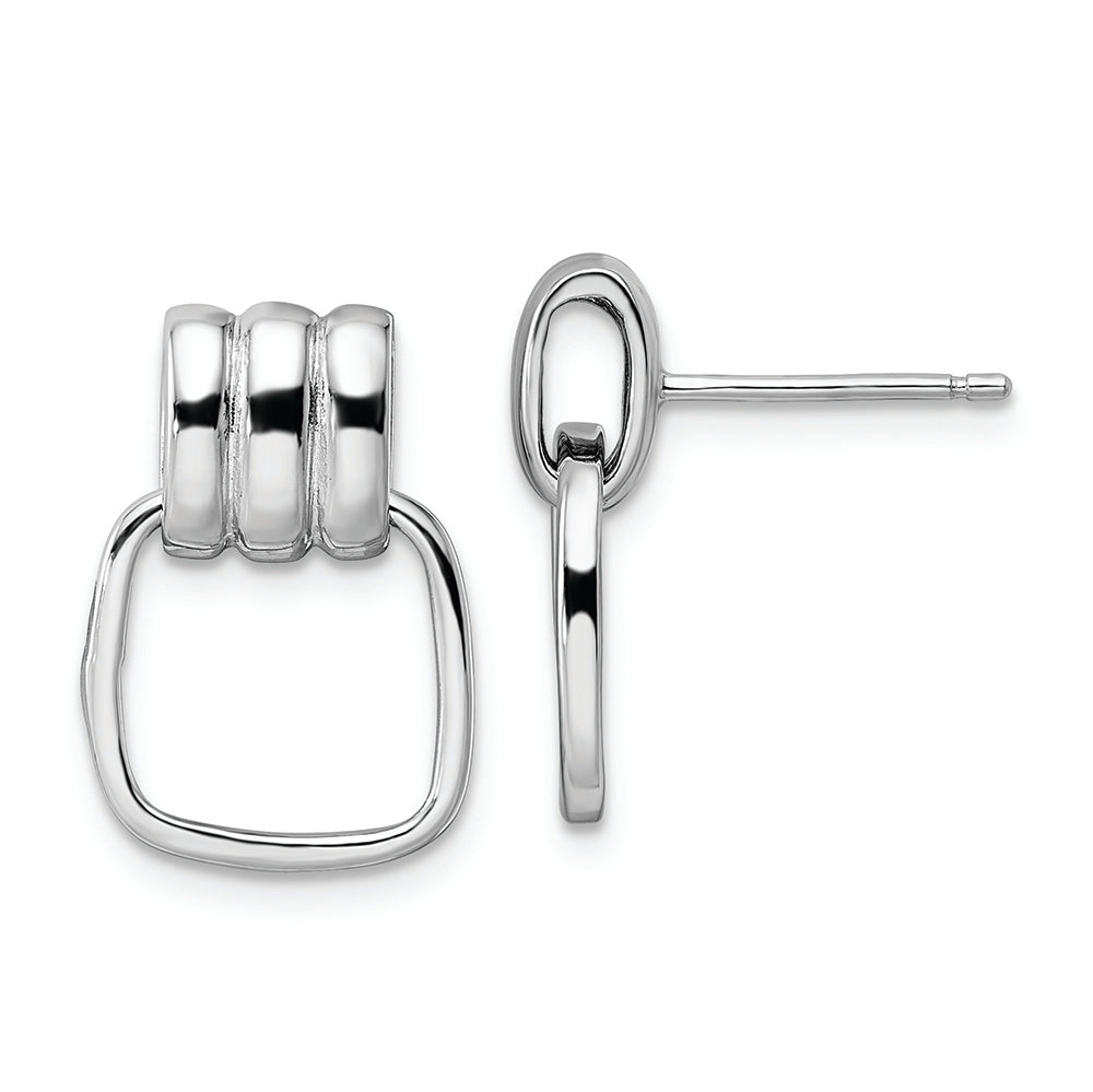 Sterling Silver Rhodium-plated Polished Post Dangle Earrings