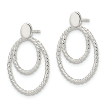 Load image into Gallery viewer, Sterling Silver w/2 Oval Jackets Button Post Earrings
