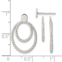 Load image into Gallery viewer, Sterling Silver w/2 Oval Jackets Button Post Earrings
