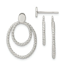 Load image into Gallery viewer, Sterling Silver w/2 Oval Jackets Button Post Earrings
