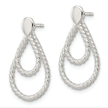 Load image into Gallery viewer, Sterling Silver w/2 Teardrop Jackets Button Post Earrings
