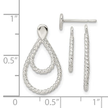 Load image into Gallery viewer, Sterling Silver w/2 Teardrop Jackets Button Post Earrings
