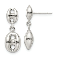 Load image into Gallery viewer, Sterling Silver Polished Oval Dangle Post Earrings
