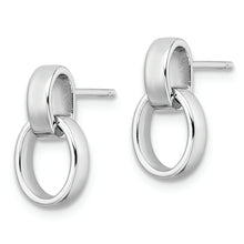 Load image into Gallery viewer, Sterling Silver Rhodium-plated Polished Link Post Earrings
