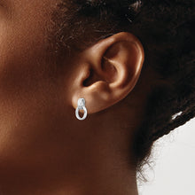 Load image into Gallery viewer, Sterling Silver Rhodium-plated Polished Link Post Earrings
