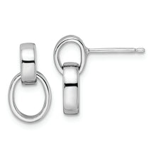 Load image into Gallery viewer, Sterling Silver Rhodium-plated Polished Link Post Earrings
