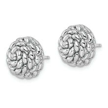 Load image into Gallery viewer, Sterling Silver Rhodium-plated Polished Flower Post Earrings
