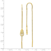 Load image into Gallery viewer, Sterling Silver Gold-tone CZ Threader Earrings
