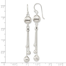 Load image into Gallery viewer, Sterling Silver Polished Ball Chain Dangle Shephard Hook Earrings
