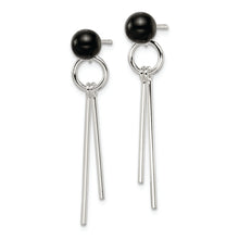 Load image into Gallery viewer, Sterling Silver Polished Onyx Fancy Dangle Post Earrings
