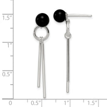 Load image into Gallery viewer, Sterling Silver Polished Onyx Fancy Dangle Post Earrings
