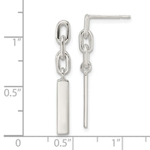 Load image into Gallery viewer, Sterling Silver Polished Bar Dangle Post Earrings
