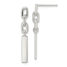 Load image into Gallery viewer, Sterling Silver Polished Bar Dangle Post Earrings
