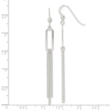 Load image into Gallery viewer, Sterling Silver Oval and Chain Dangle French Wire Earrings
