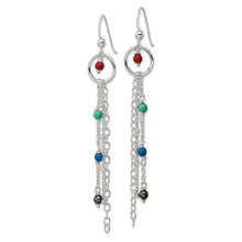 Load image into Gallery viewer, Sterling Silver Swarovski Beads Chain Dangle Earrings
