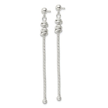 Load image into Gallery viewer, Sterling Silver Fancy Knot w/Chain Post Dangle Earrings
