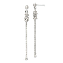 Load image into Gallery viewer, Sterling Silver Fancy Knot w/Chain Post Dangle Earrings
