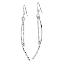 Load image into Gallery viewer, Sterling Silver Bar and Chain w/Beads Dangle Earrings
