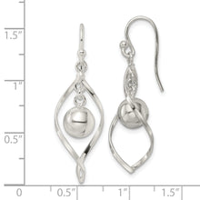 Load image into Gallery viewer, Sterling Silver Twist and Ball Dangle Shepherd Hook Earrings
