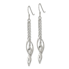 Load image into Gallery viewer, Sterling Silver 2-Twists on Chain Shepherd Hook Earrings
