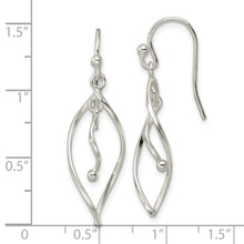 Load image into Gallery viewer, Sterling Silver Polished Twisted Fancy Dangle Earrings
