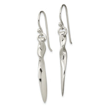 Load image into Gallery viewer, Sterling Silver Polished Twisted Bar Dangle Shephard Hook Earrings
