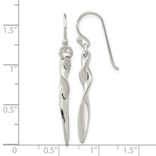 Load image into Gallery viewer, Sterling Silver Polished Twisted Bar Dangle Shephard Hook Earrings
