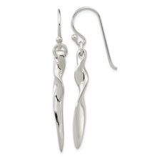 Load image into Gallery viewer, Sterling Silver Polished Twisted Bar Dangle Shephard Hook Earrings
