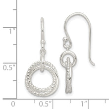 Load image into Gallery viewer, Sterling Silver Polished Intertwined Circles Dangle Earrings
