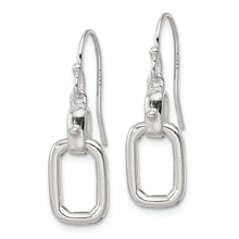 Load image into Gallery viewer, Sterling Silver Rectangle Dangle Shepherd Hook Earrings
