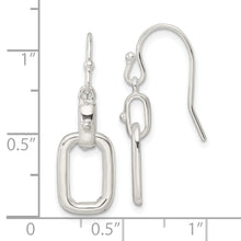 Load image into Gallery viewer, Sterling Silver Rectangle Dangle Shepherd Hook Earrings

