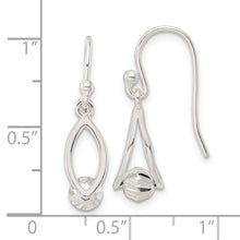 Load image into Gallery viewer, Sterling Silver Polished and D/C Beaded Shepherd Hook Earrings
