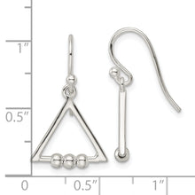 Load image into Gallery viewer, Sterling Silver Polished Triangle and Bead Shepherd Hook Earrings
