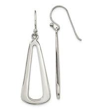 Load image into Gallery viewer, Sterling Silver Polished Teardrop Dangle Shephard Hook Earrings
